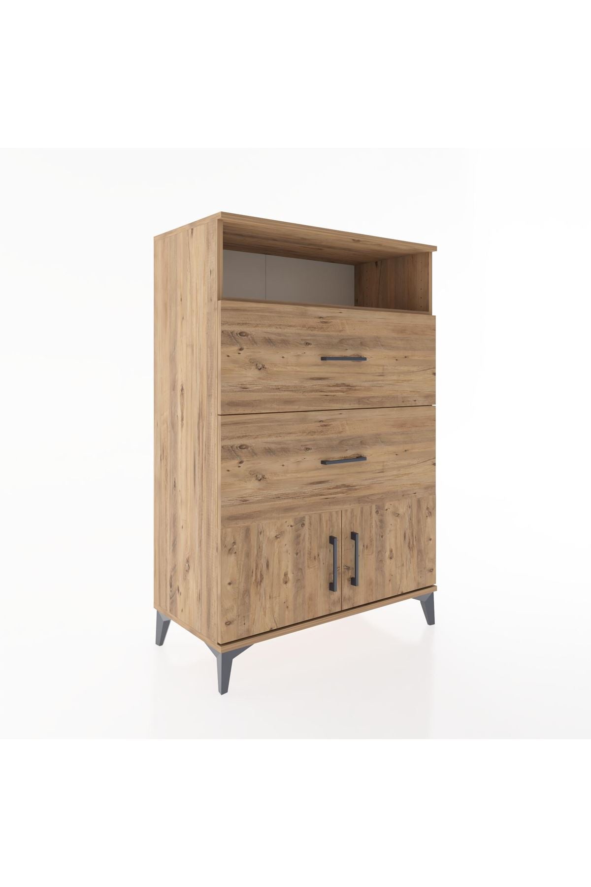 Hyperion Dolap Tek Raflı 2 Çekmeceli 2 Kapaklı 88x44x134 - S51M087V9B