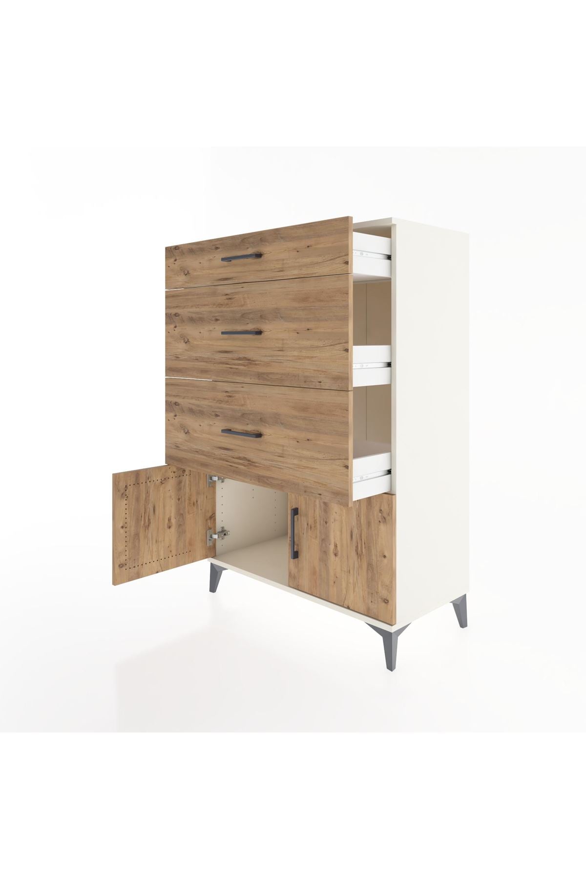 Hyperion Dolap 3 Çekmeceli 2 Kapaklı 88x44x134 - S51M088V3B