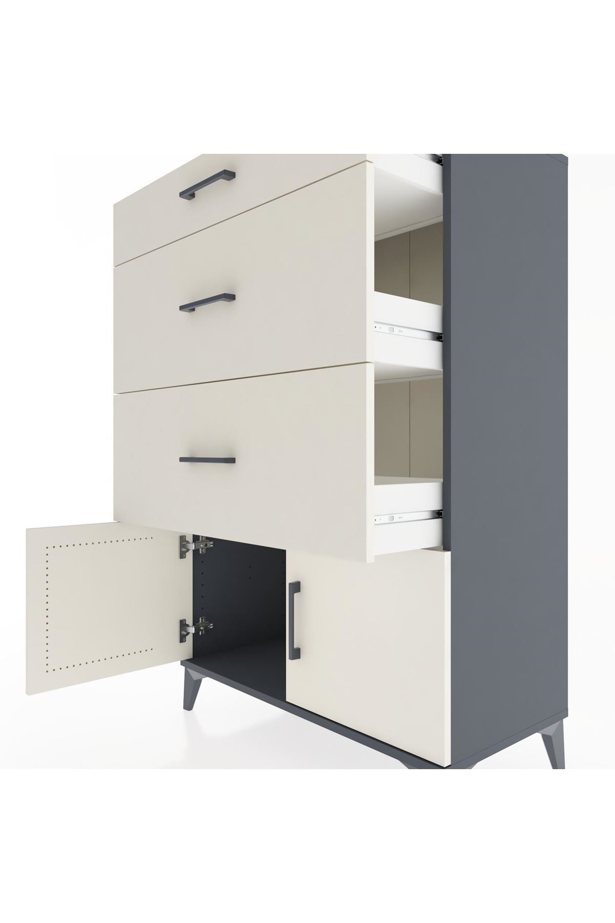 Hyperion Dolap 3 Çekmeceli 2 Kapaklı 88x44x134 - S51M088V4B