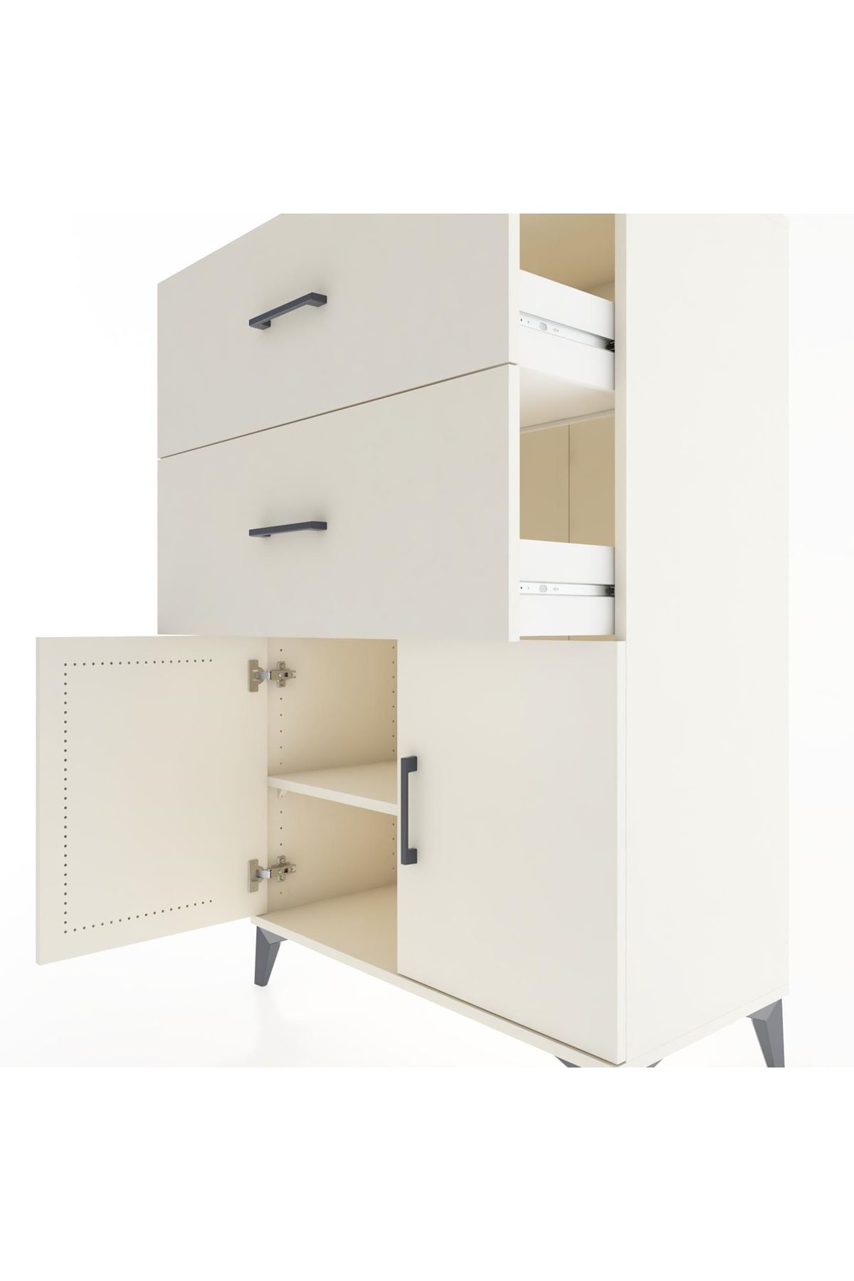 Hyperion Dolap Tek Raflı 2 Çekmeceli 2 Kapaklı 88x44x134 - S51M089V1B