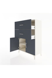Hyperion Dolap Tek Raflı 2 Çekmeceli 2 Kapaklı 88x44x134 - S51M089V2B