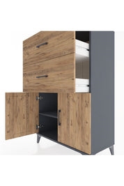 Hyperion Dolap Tek Raflı 2 Çekmeceli 2 Kapaklı 88x44x134 - S51M089V6B