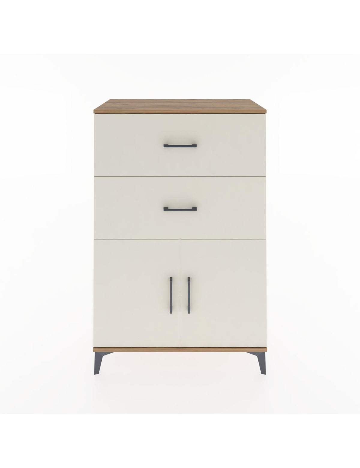 Hyperion Dolap Tek Raflı 2 Çekmeceli 2 Kapaklı 88x44x134 - S51M089V7B