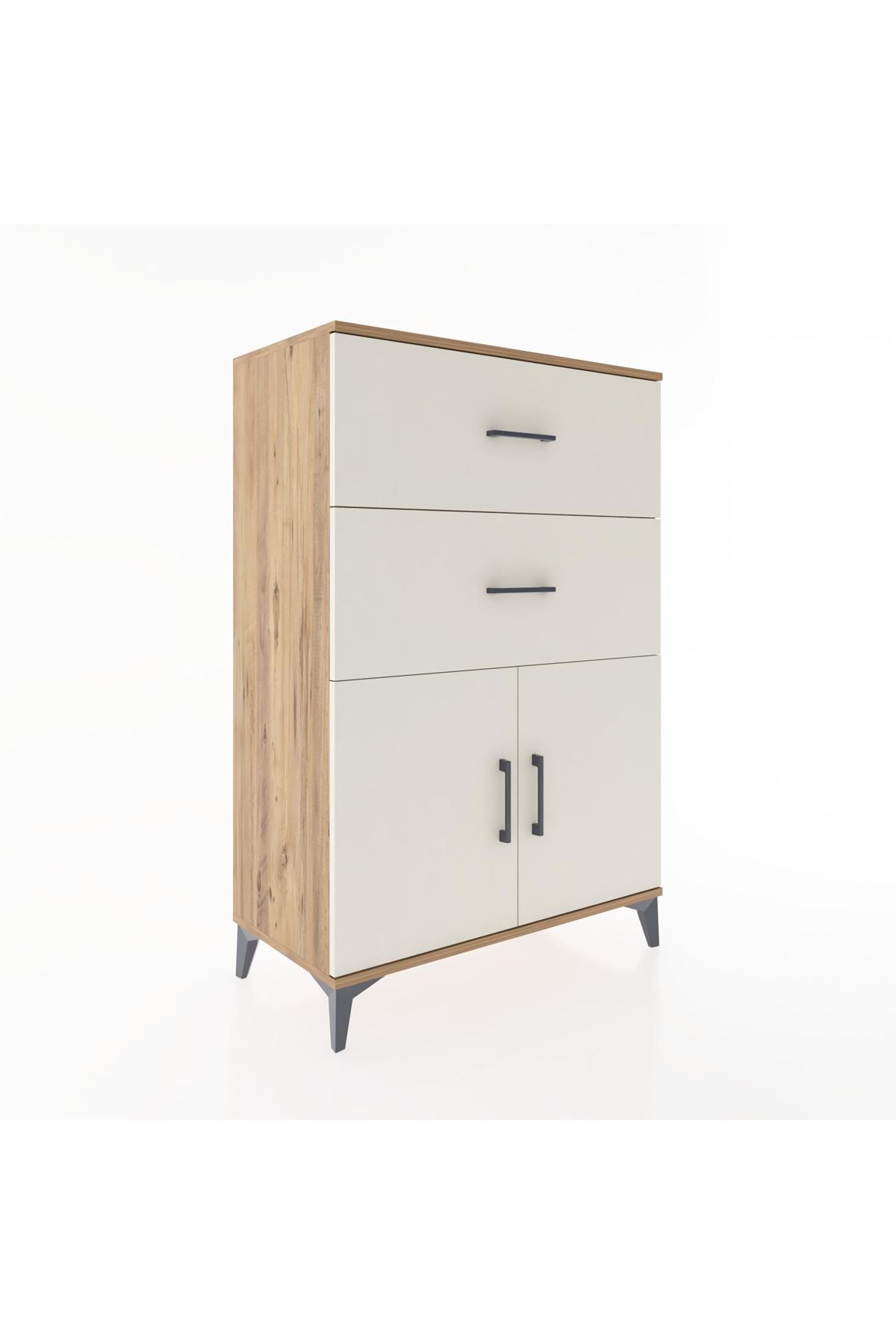 Hyperion Dolap Tek Raflı 2 Çekmeceli 2 Kapaklı 88x44x134 - S51M089V7B