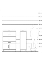 Hyperion Dolap 3 Çekmeceli 2 Kapaklı 88x44x134 - S51M090V2B