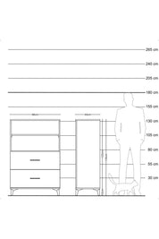 Hyperion Dolap 2 Raflı 2 Çekmeceli 88x44x134 - S51M058V6B