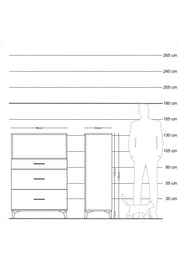 Hyperion Dolap Tek Raflı 3 Çekmeceli 88x44x134 - S51M059V5B
