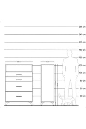 Hyperion Dolap Tek Raflı 4 Çekmeceli 88x44x134 - S51M060V3B