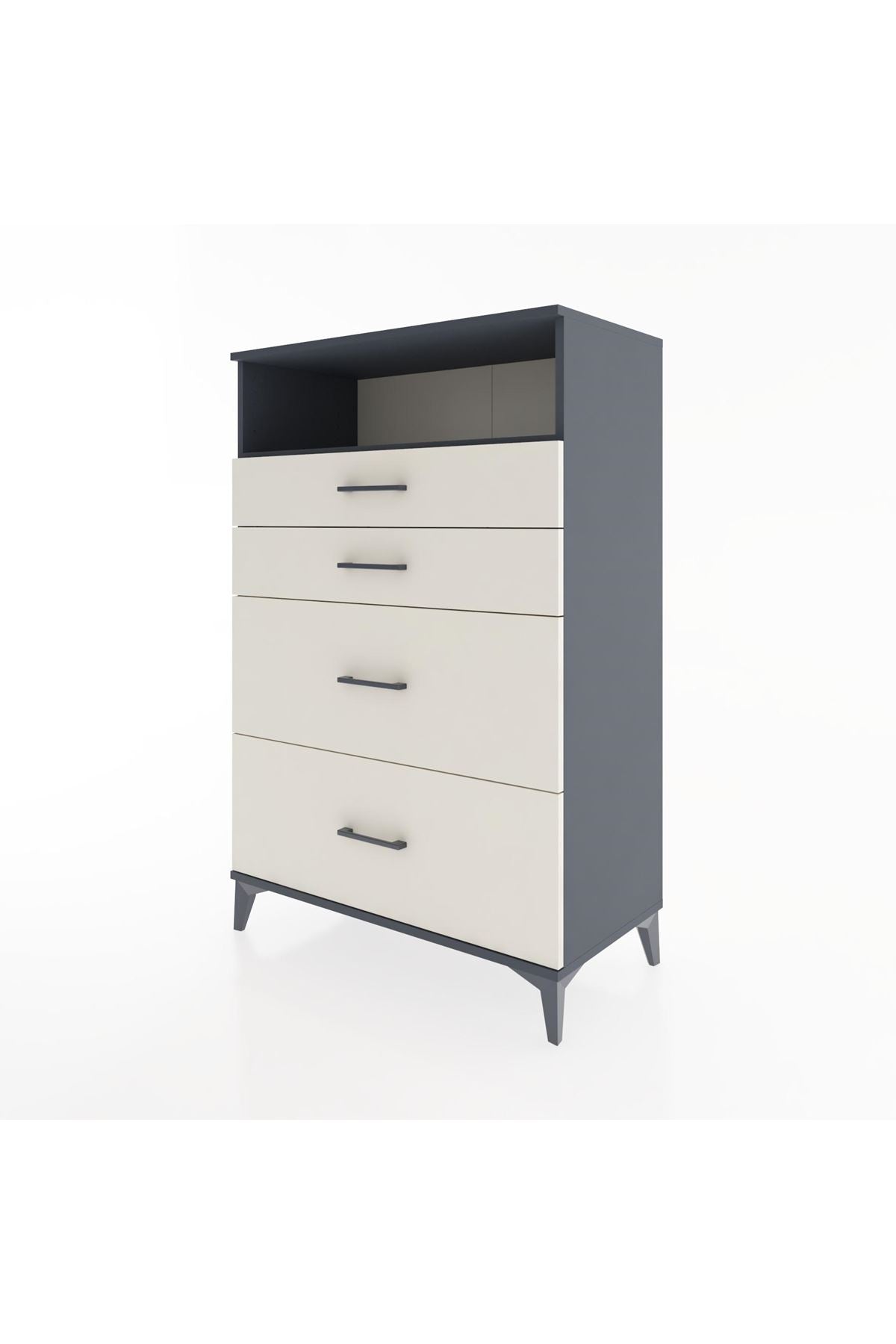 Hyperion Dolap Tek Raflı 4 Çekmeceli 88x44x134 - S51M060V4B