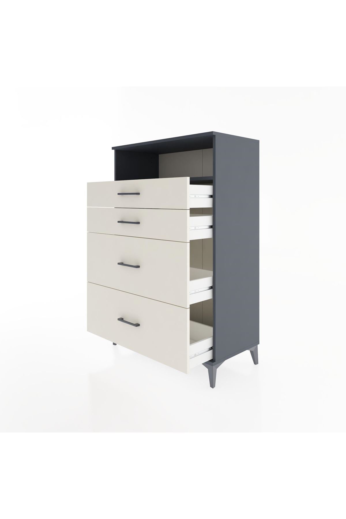Hyperion Dolap Tek Raflı 4 Çekmeceli 88x44x134 - S51M060V4B