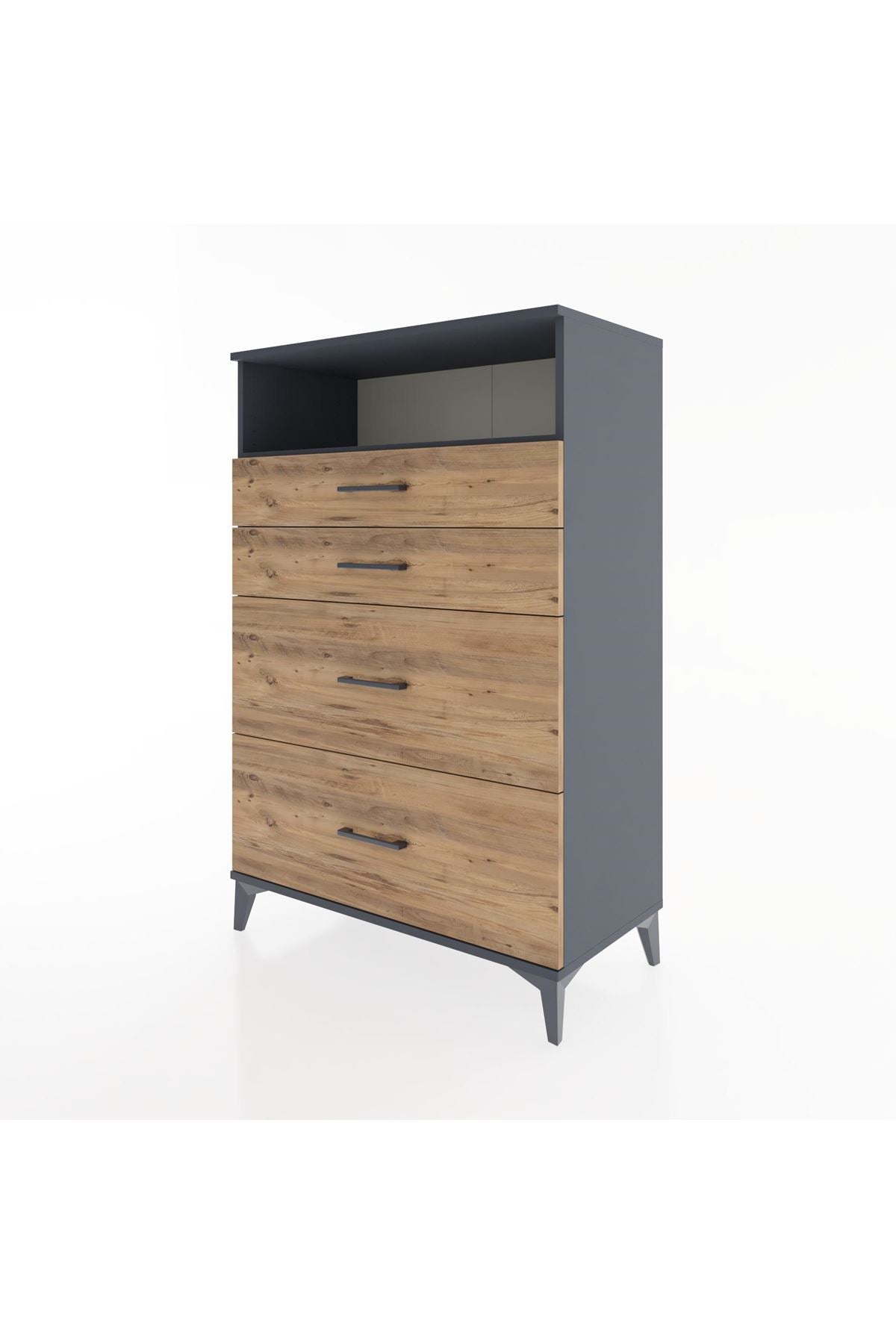 Hyperion Dolap Tek Raflı 4 Çekmeceli 88x44x134 - S51M060V6B