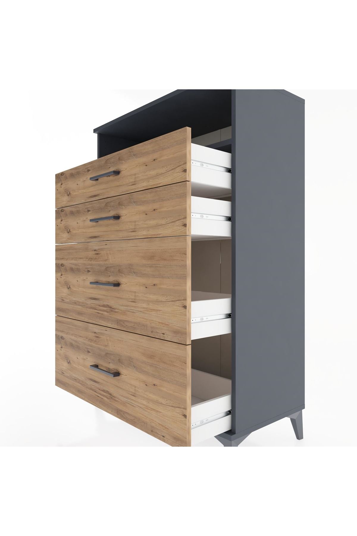 Hyperion Dolap Tek Raflı 4 Çekmeceli 88x44x134 - S51M060V6B
