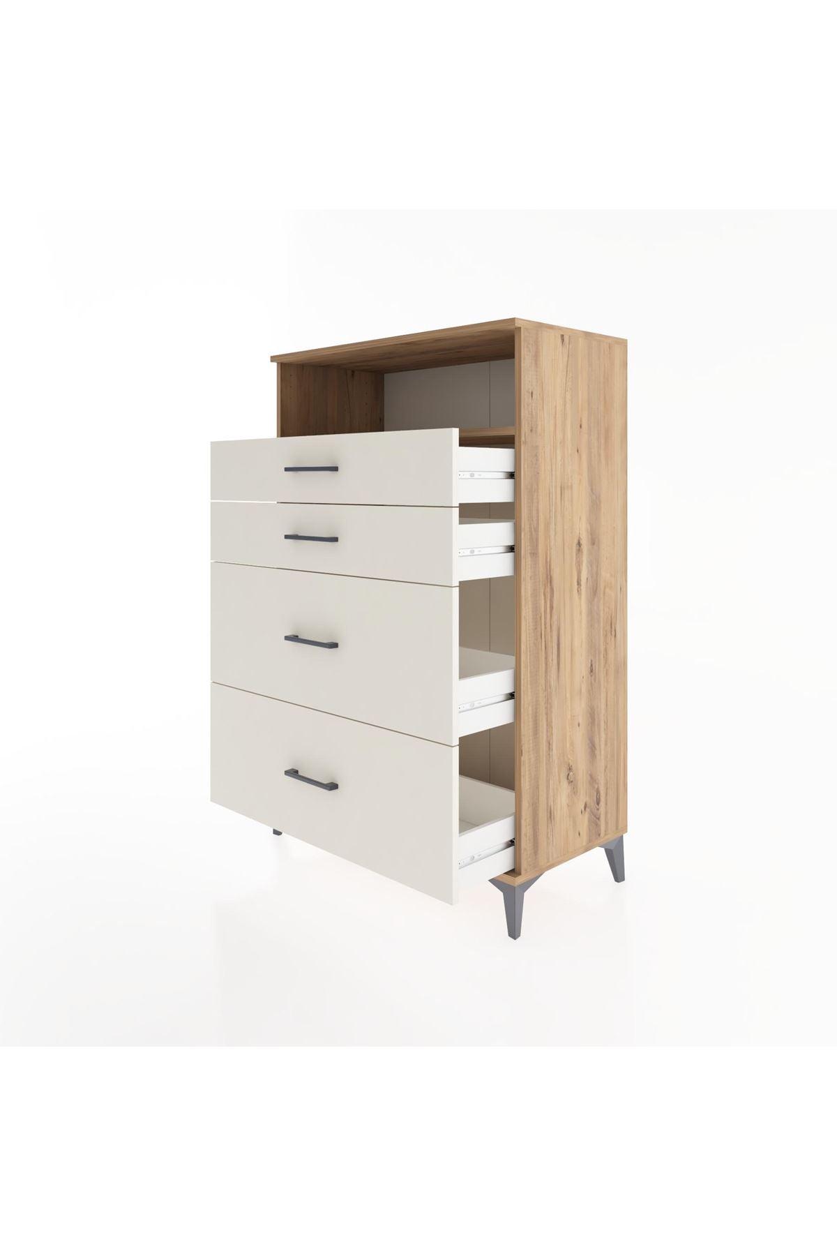 Hyperion Dolap Tek Raflı 4 Çekmeceli 88x44x134 - S51M060V7B