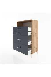Hyperion Dolap Tek Raflı 4 Çekmeceli 88x44x134 - S51M060V8B