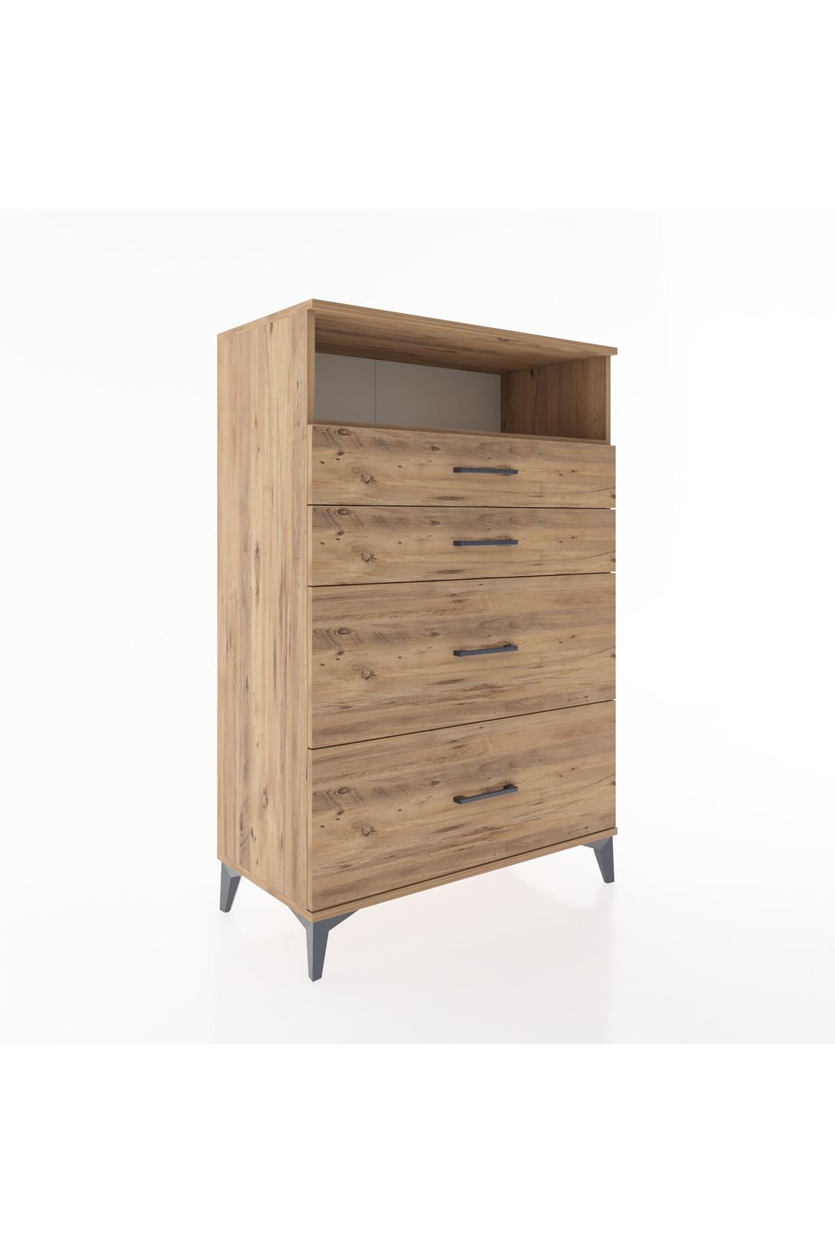 Hyperion Dolap Tek Raflı 4 Çekmeceli 88x44x134 - S51M060V9B