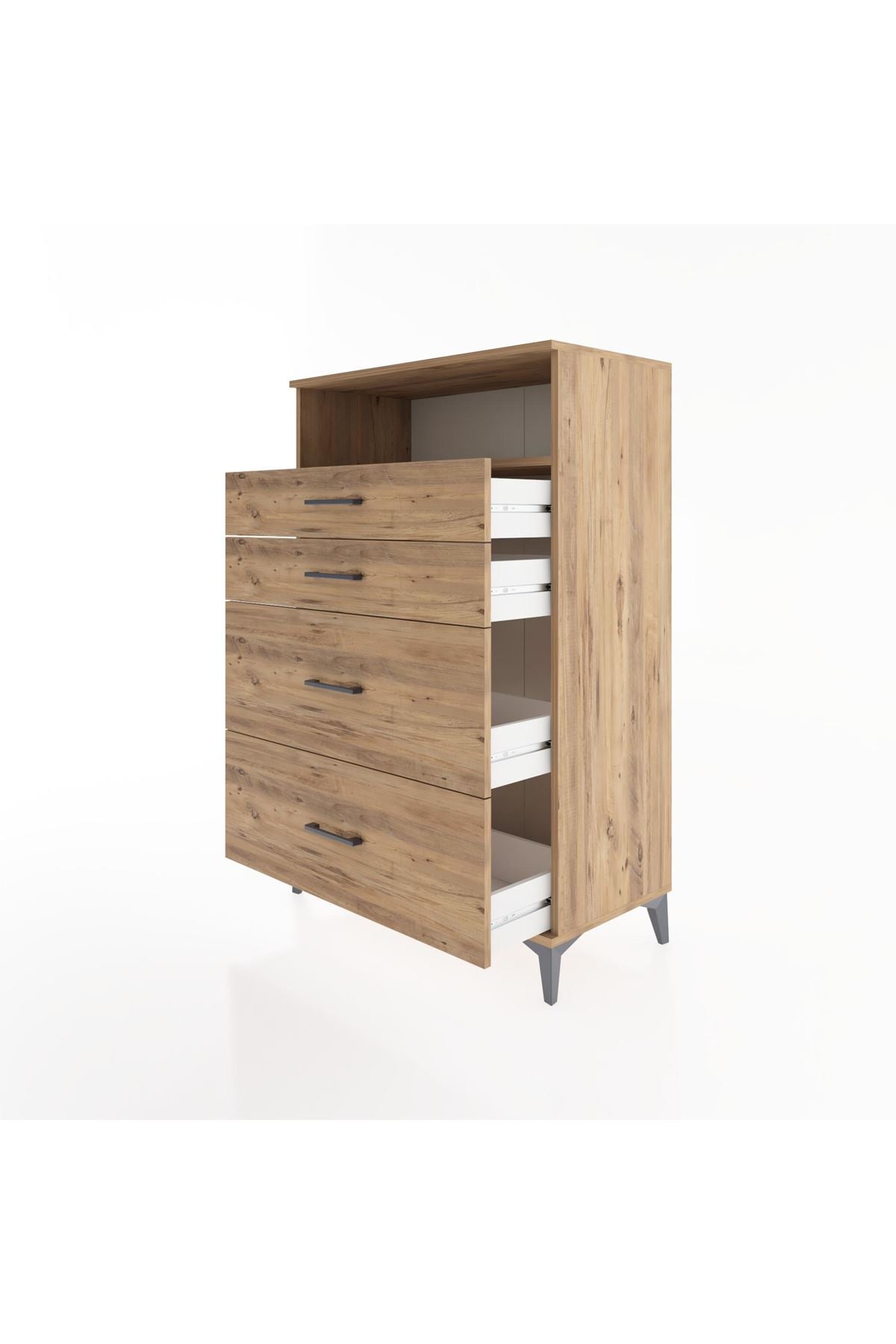Hyperion Dolap Tek Raflı 4 Çekmeceli 88x44x134 - S51M060V9B