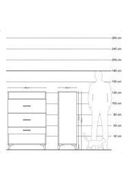 Hyperion Dolap Tek Raflı 3 Çekmeceli 88x44x134 - S51M063V1B