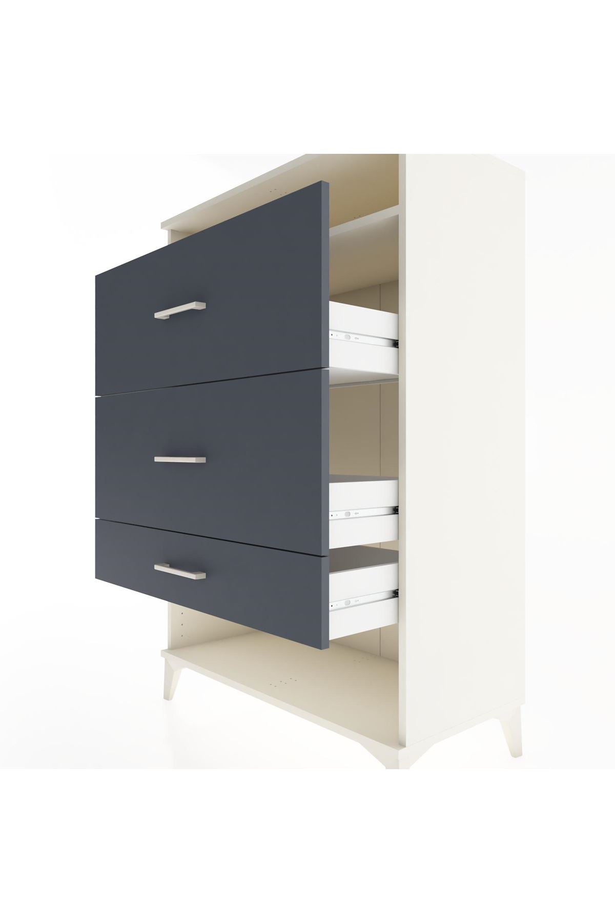 Hyperion Dolap Tek Raflı 3 Çekmeceli 88x44x134 - S51M063V2B