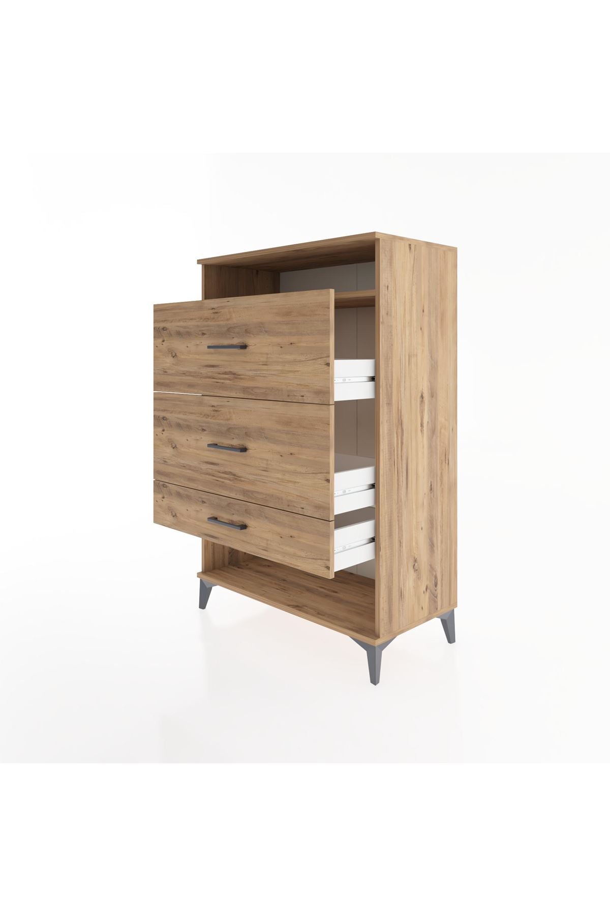 Hyperion Dolap Tek Raflı 3 Çekmeceli 88x44x134 - S51M063V9B