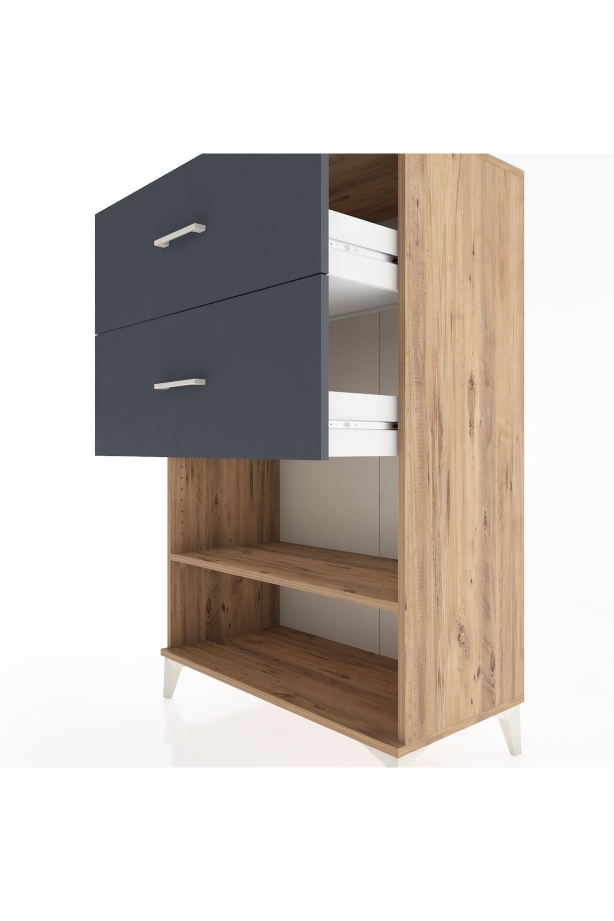 Hyperion Dolap Tek Raflı 2 Çekmeceli 88x44x134 - S51M064V8B