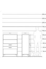 Hyperion Dolap 2 Raflı 2 Çekmeceli 88x44x134 - S51M068V2B