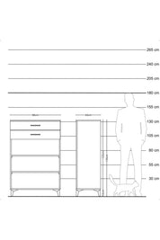 Hyperion Dolap 2 Raflı 2 Çekmeceli 88x44x134 - S51M070V3B