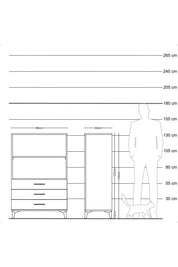 Hyperion Dolap 2 Raflı 3 Çekmeceli 88x44x134 - S51M071V3B