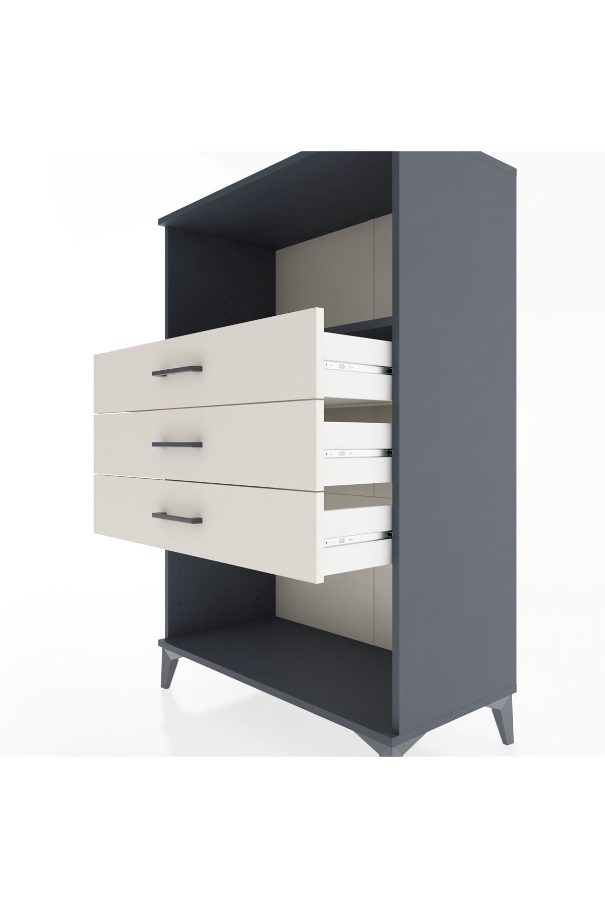 Hyperion Dolap Tek Raflı 3 Çekmeceli 88x44x134 - S51M072V4B