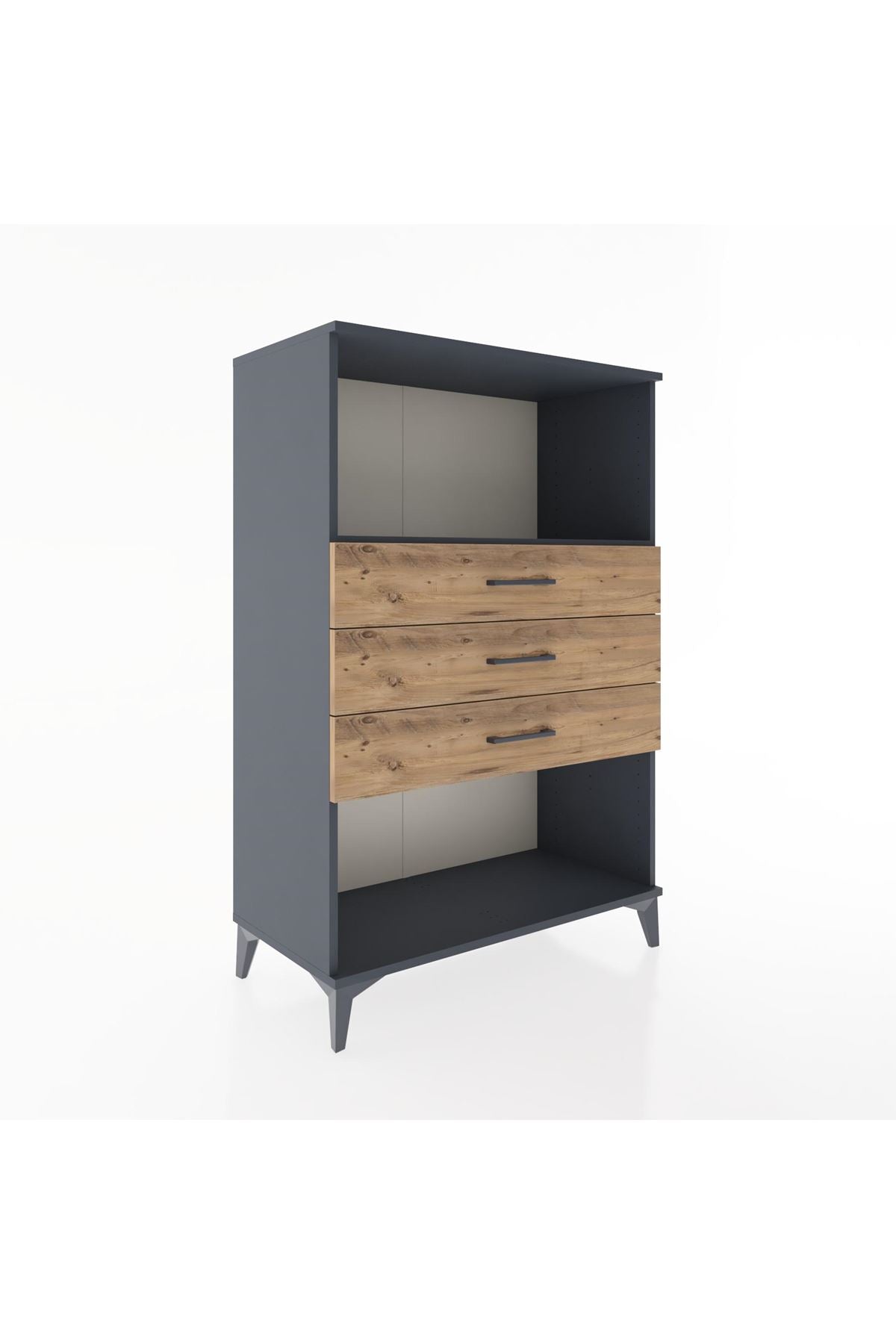 Hyperion Dolap Tek Raflı 3 Çekmeceli 88x44x134 - S51M072V6B