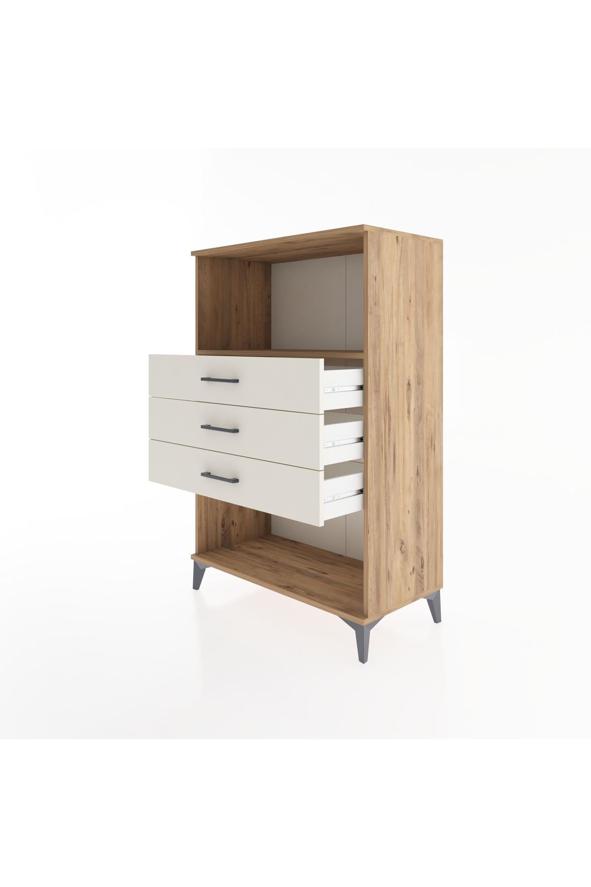 Hyperion Dolap Tek Raflı 3 Çekmeceli 88x44x134 - S51M072V7B