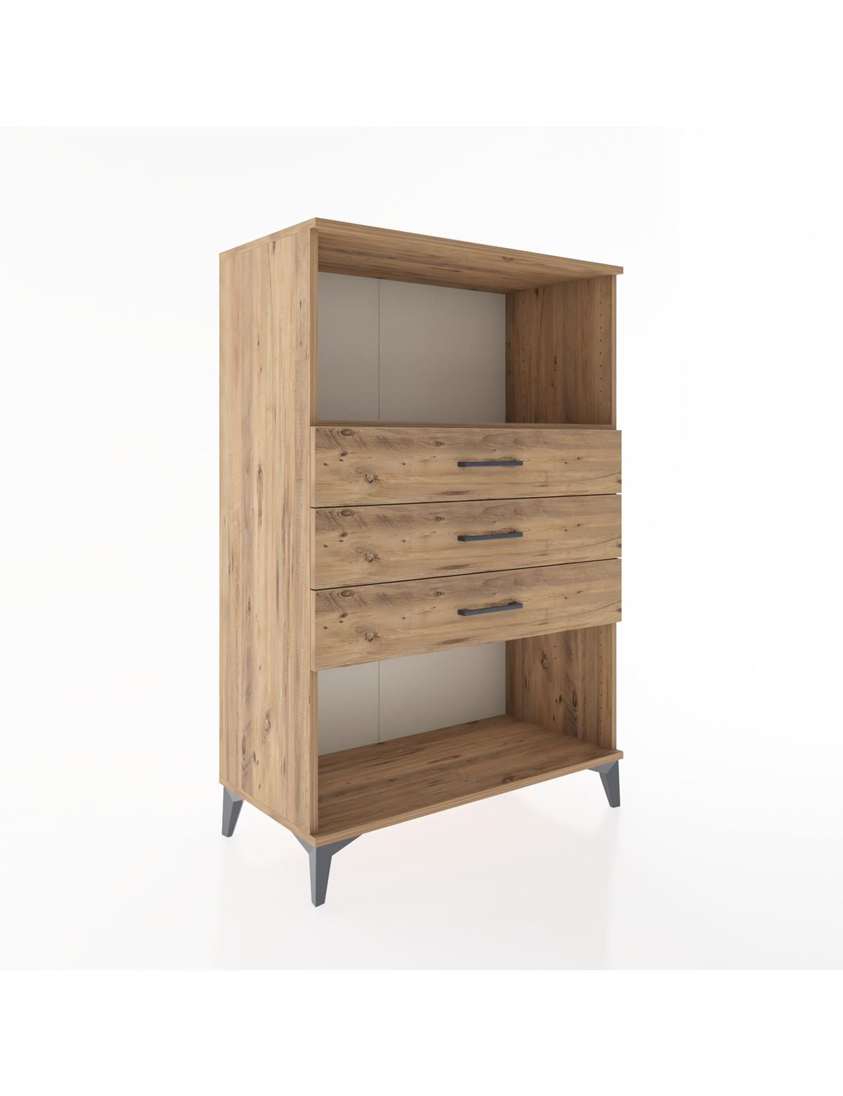 Hyperion Dolap Tek Raflı 3 Çekmeceli 88x44x134 - S51M072V9B