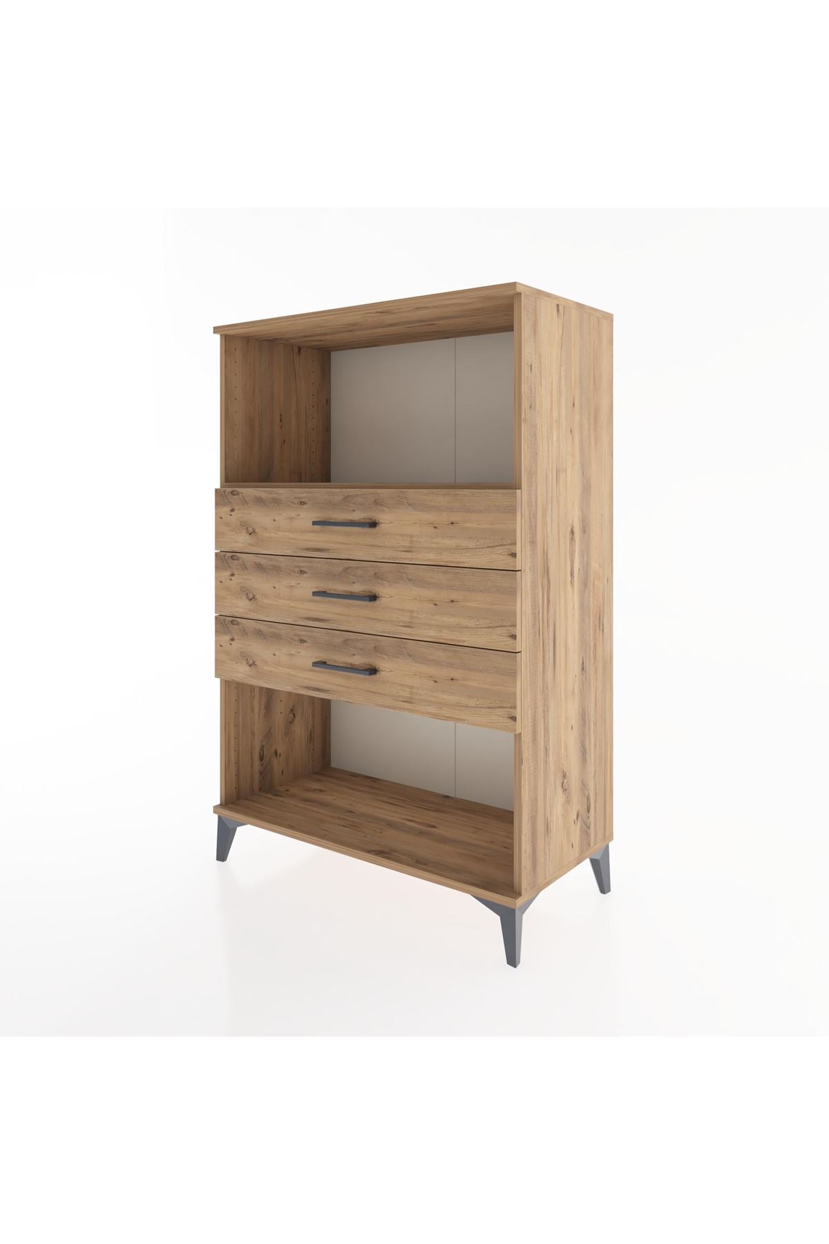 Hyperion Dolap Tek Raflı 3 Çekmeceli 88x44x134 - S51M072V9B