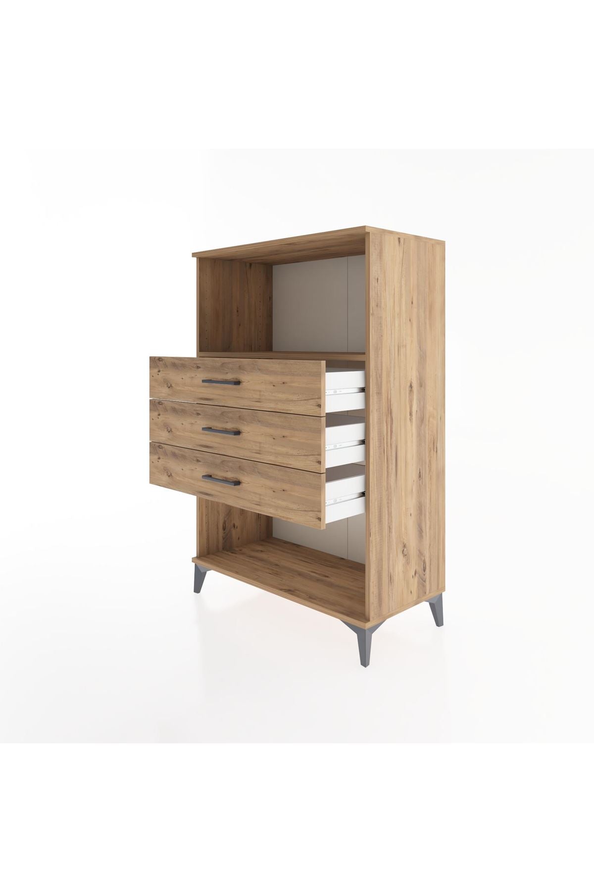 Hyperion Dolap Tek Raflı 3 Çekmeceli 88x44x134 - S51M072V9B