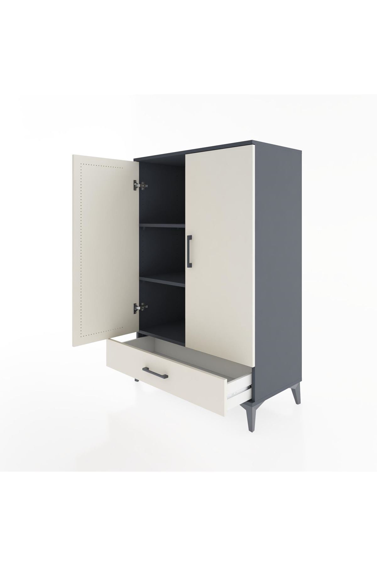 Hyperion Dolap 3 Raflı Tek Çekmeceli 2 Kapaklı 88x44x134 - S51M073V4B