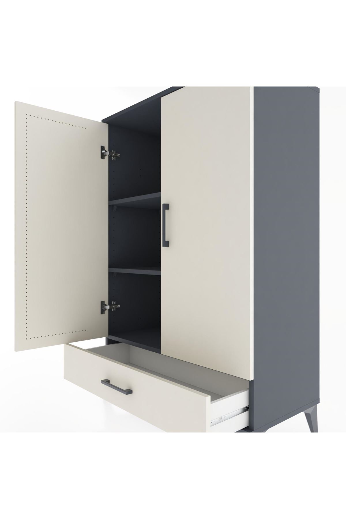 Hyperion Dolap 3 Raflı Tek Çekmeceli 2 Kapaklı 88x44x134 - S51M073V4B