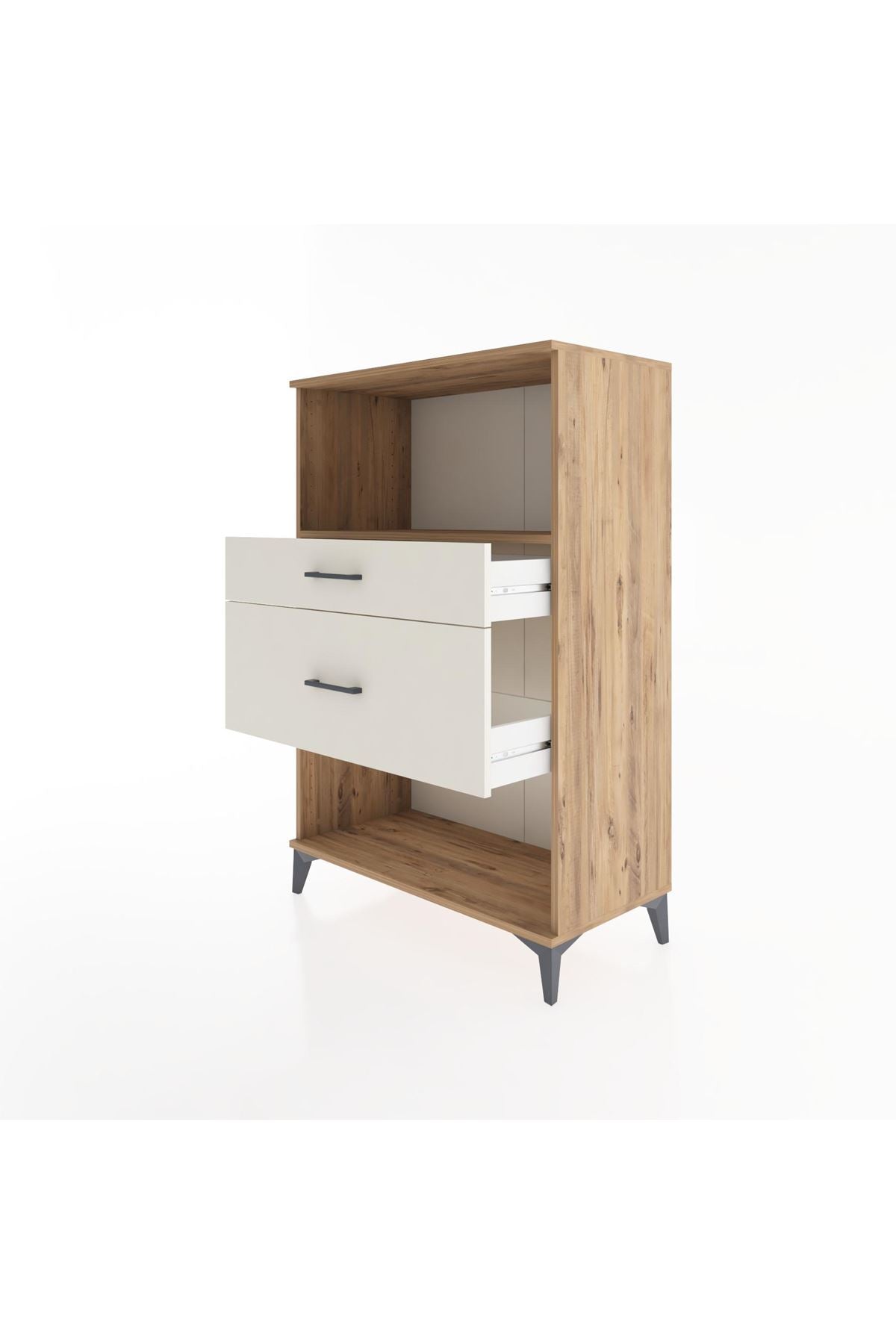 Hyperion Dolap Tek Raflı 2 Çekmeceli 88x44x134 - S51M036V7B