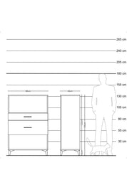 Hyperion Dolap Tek Raflı 2 Çekmeceli 88x44x134 - S51M036V8B