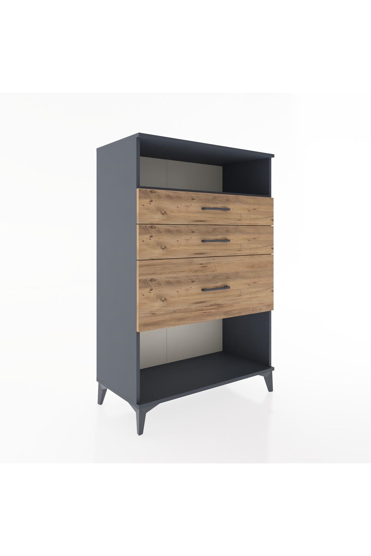 Hyperion Dolap Tek Raflı 3 Çekmeceli 88x44x134 - S51M037V6B