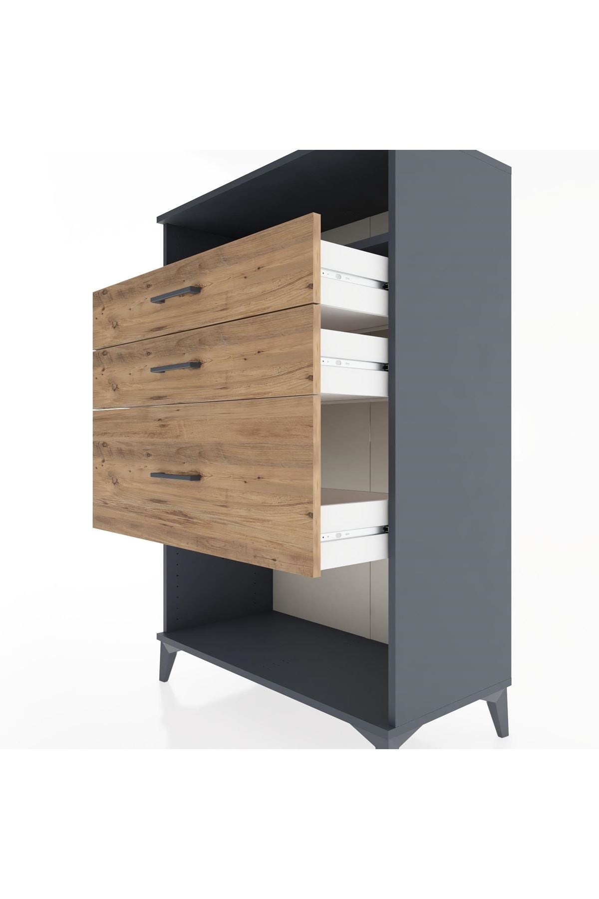 Hyperion Dolap Tek Raflı 3 Çekmeceli 88x44x134 - S51M037V6B