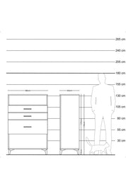 Hyperion Dolap Tek Raflı 3 Çekmeceli 88x44x134 - S51M037V6B