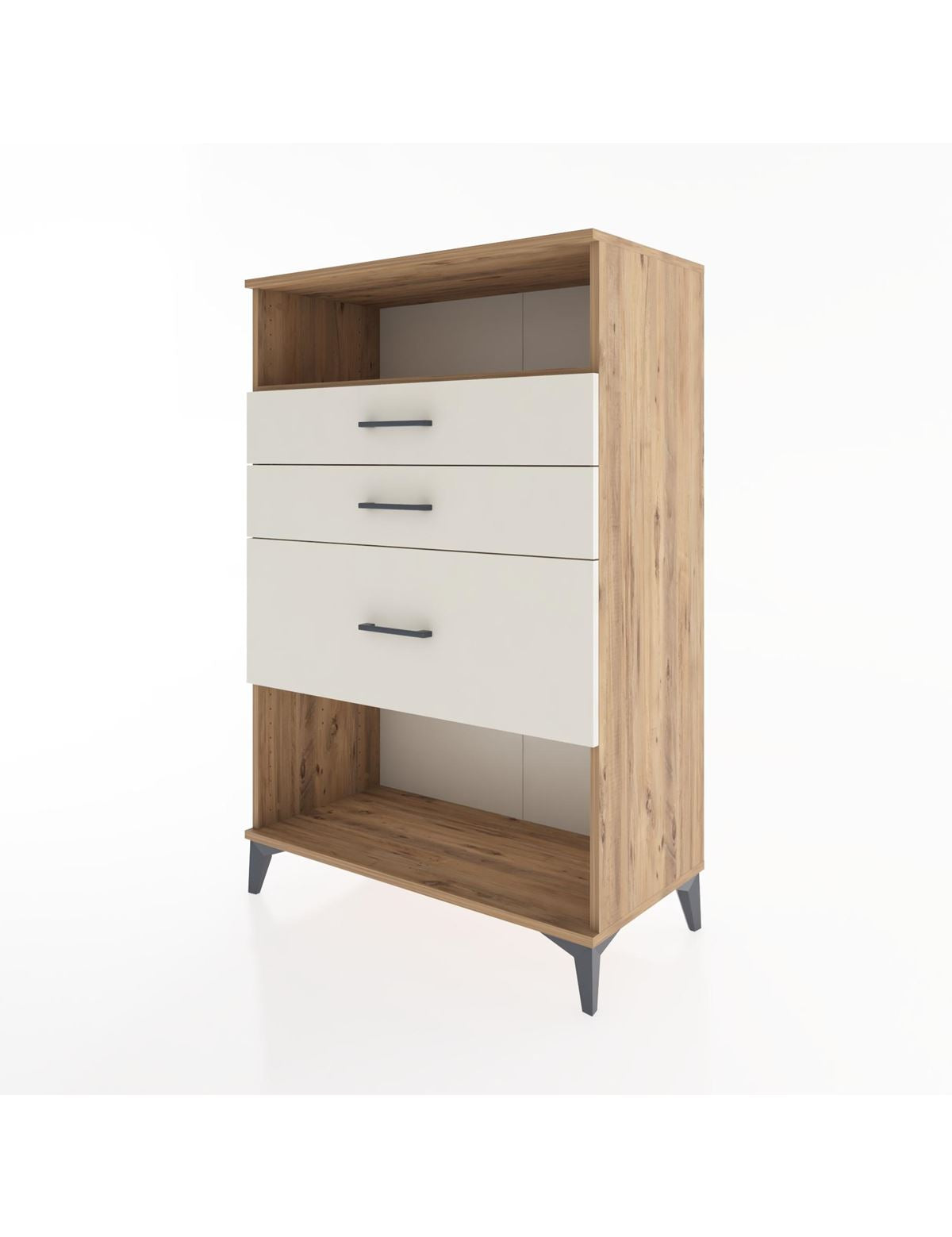 Hyperion Dolap Tek Raflı 3 Çekmeceli 88x44x134 - S51M037V7B