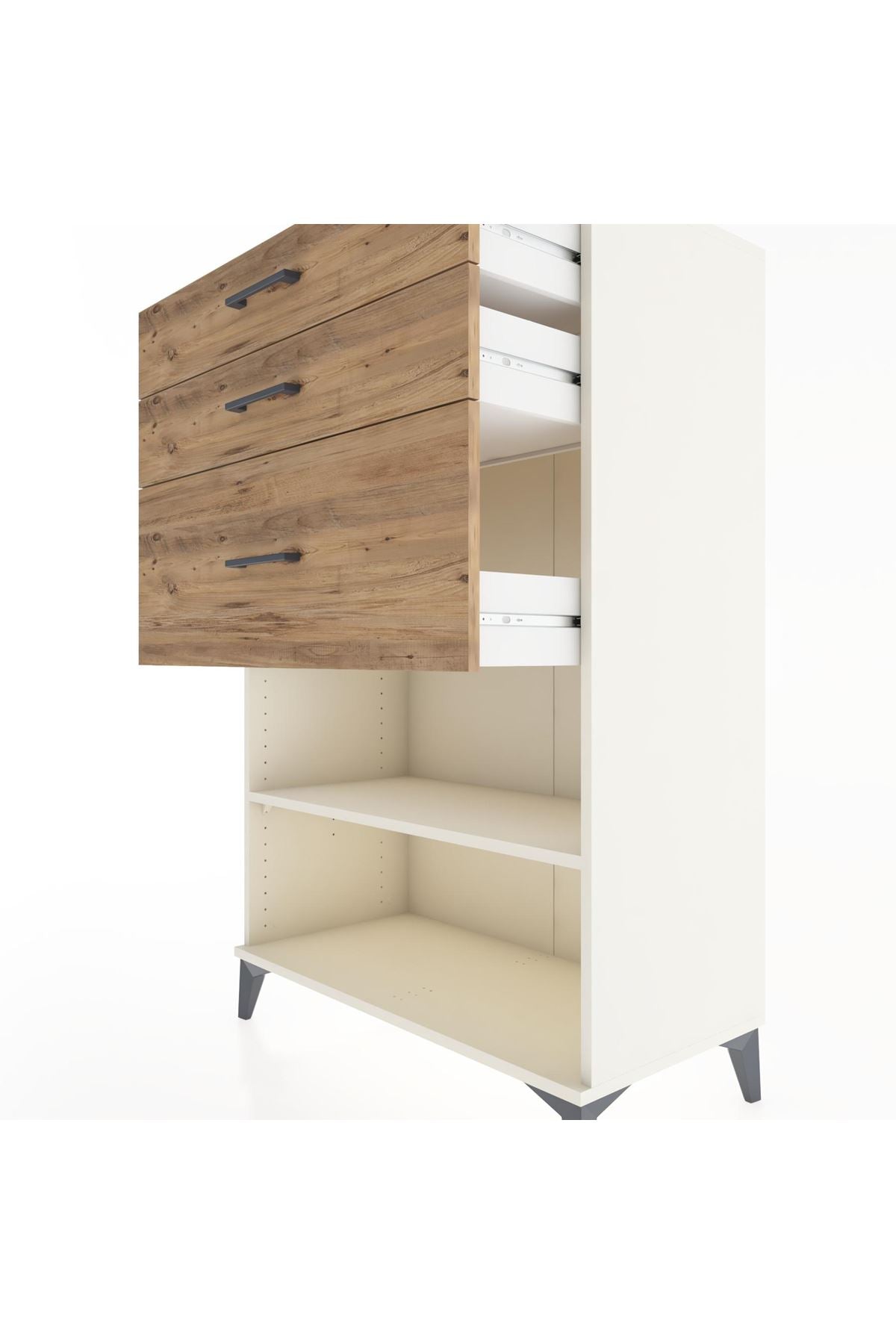 Hyperion Dolap Tek Raflı 3 Çekmeceli 88x44x134 - S51M041V3B