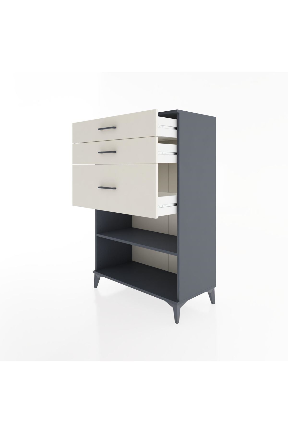 Hyperion Dolap Tek Raflı 3 Çekmeceli 88x44x134 - S51M041V4B