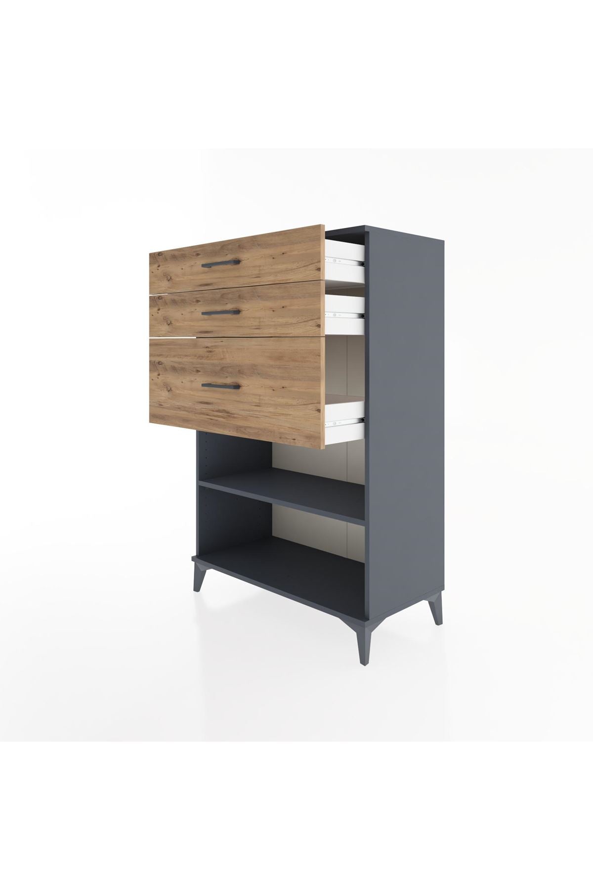 Hyperion Dolap Tek Raflı 3 Çekmeceli 88x44x134 - S51M041V6B