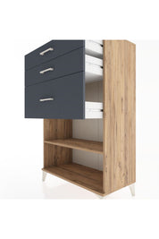 Hyperion Dolap Tek Raflı 3 Çekmeceli 88x44x134 - S51M041V8B