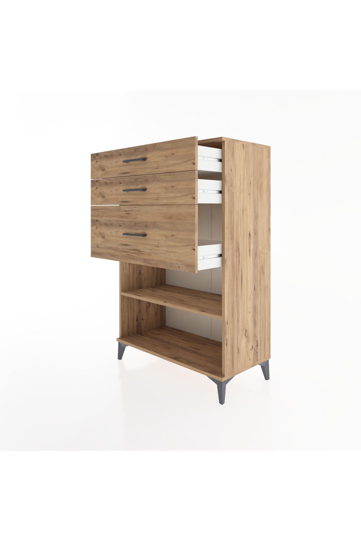 Hyperion Dolap Tek Raflı 3 Çekmeceli 88x44x134 - S51M041V9B