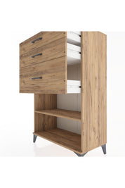 Hyperion Dolap Tek Raflı 3 Çekmeceli 88x44x134 - S51M041V9B