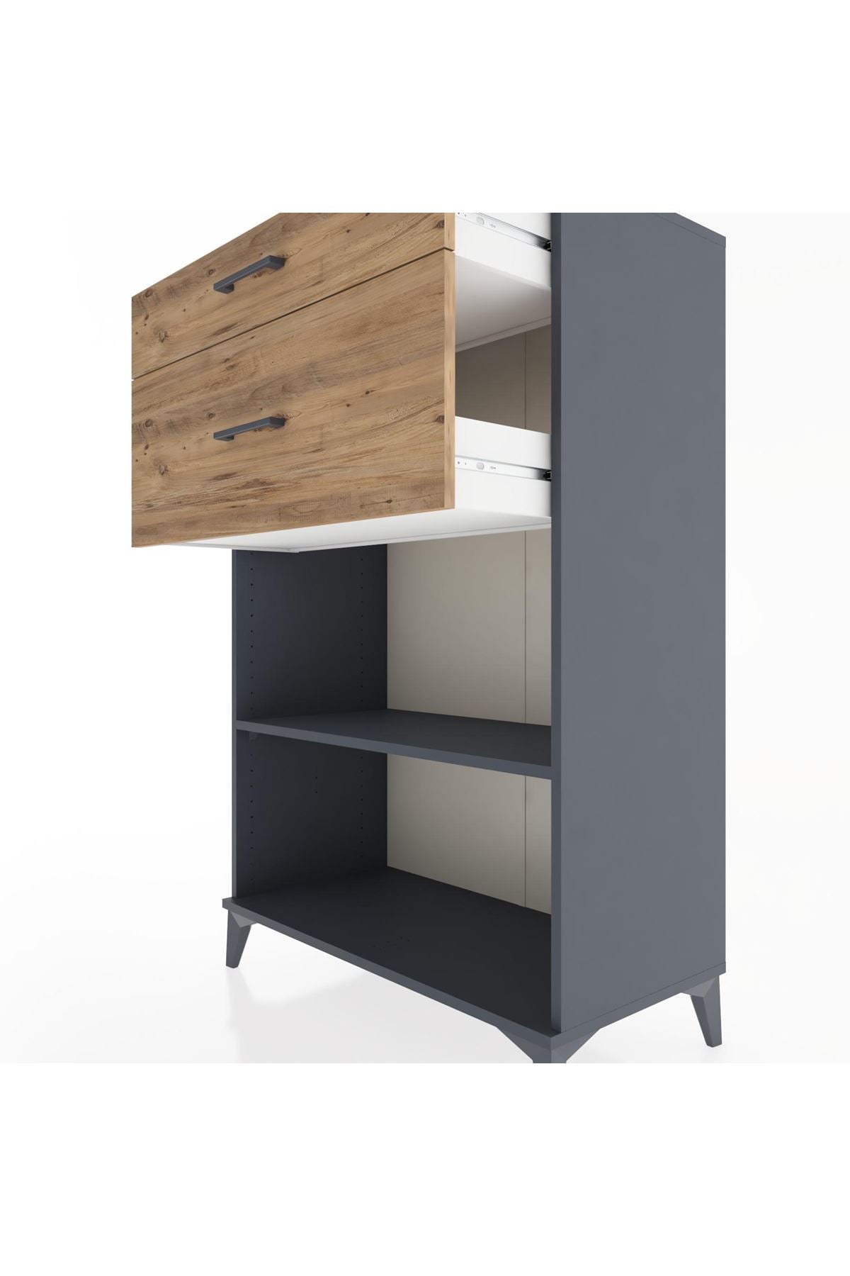 Hyperion Dolap Tek Raflı 2 Çekmeceli 88x44x134 - S51M042V6B