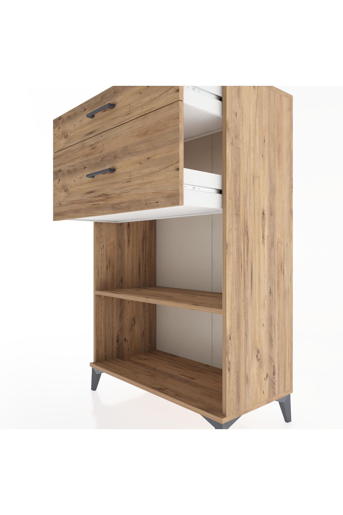 Hyperion Dolap Tek Raflı 2 Çekmeceli 88x44x134 - S51M042V9B