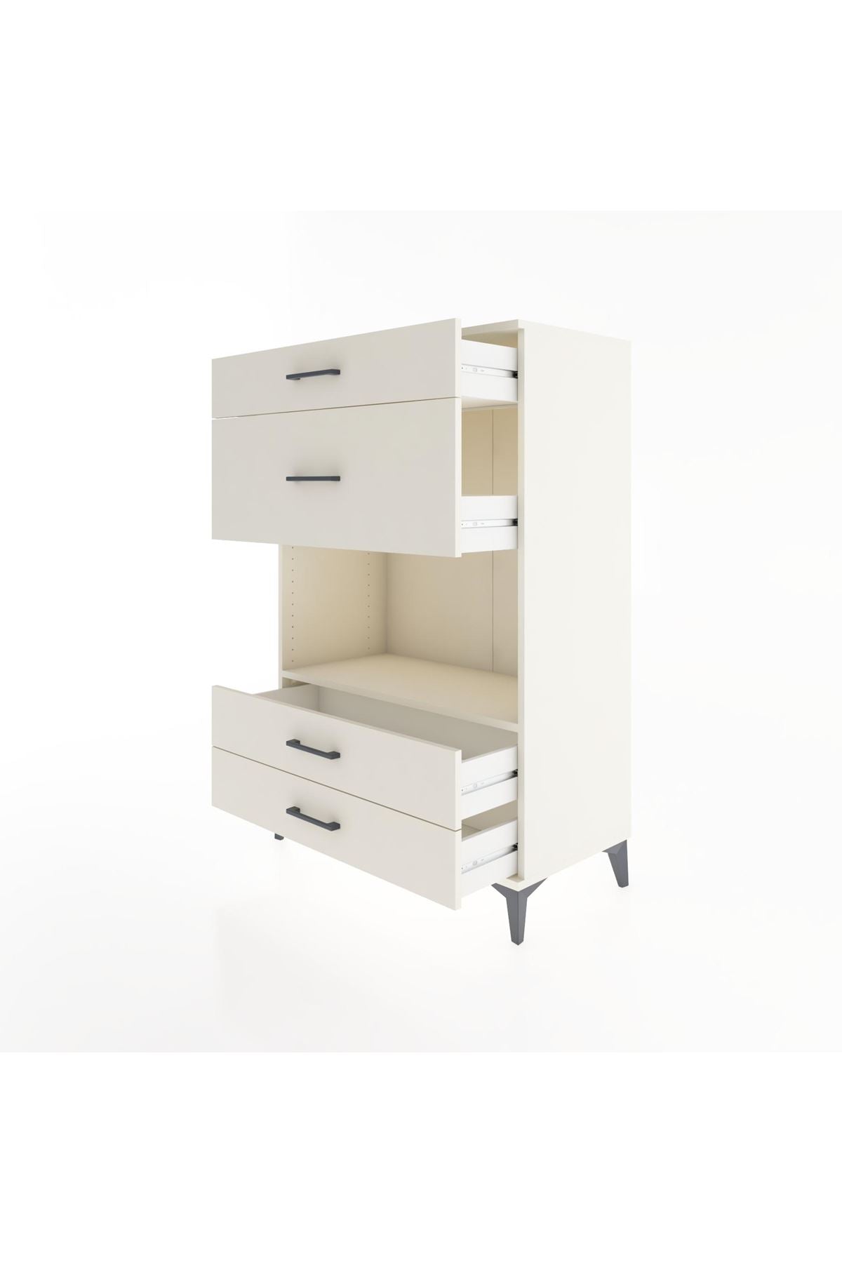 Hyperion Dolap Tek Raflı 4 Çekmeceli 88x44x134 - S51M043V1B